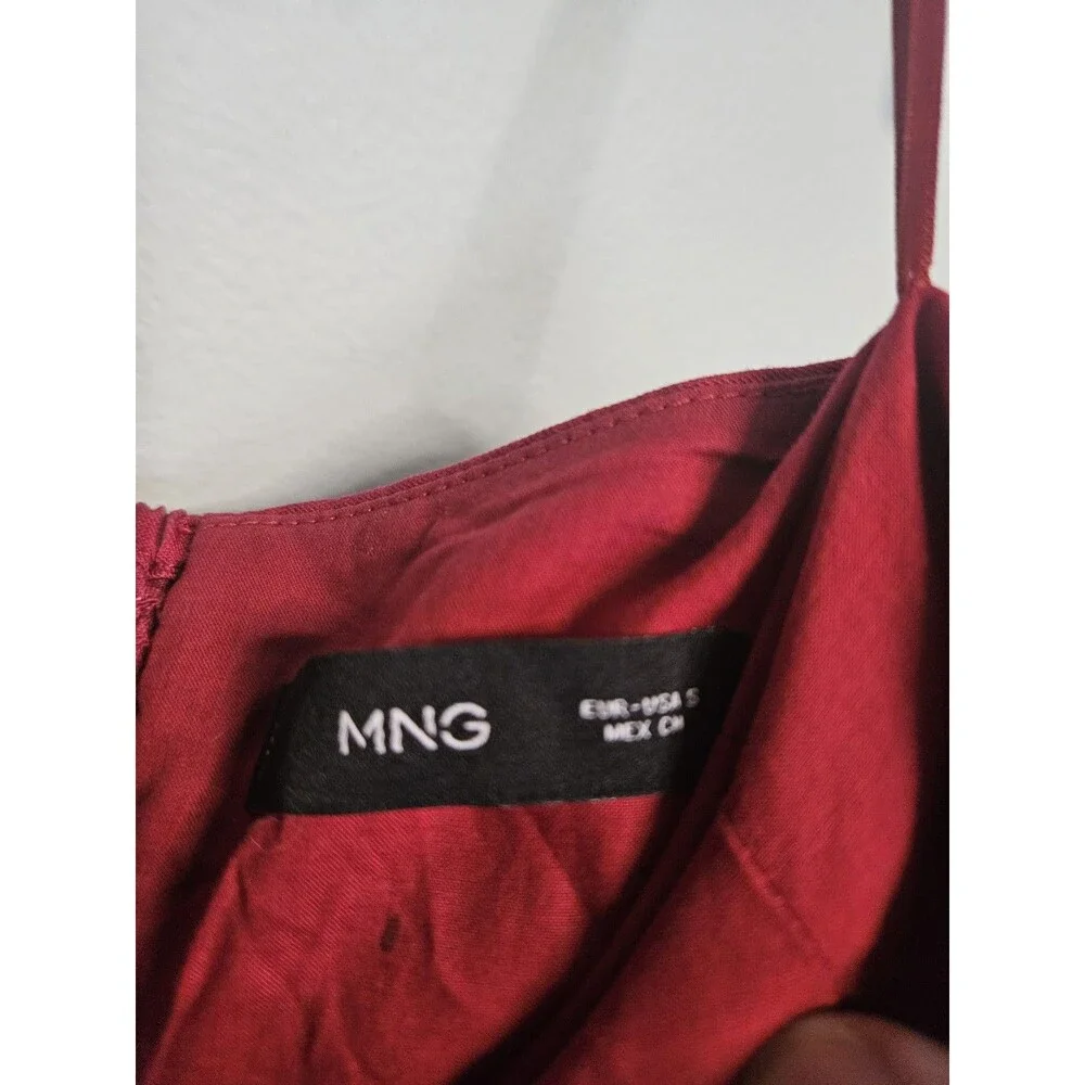Sz S - MNG Mango Long Strapless Jumpsuit Red